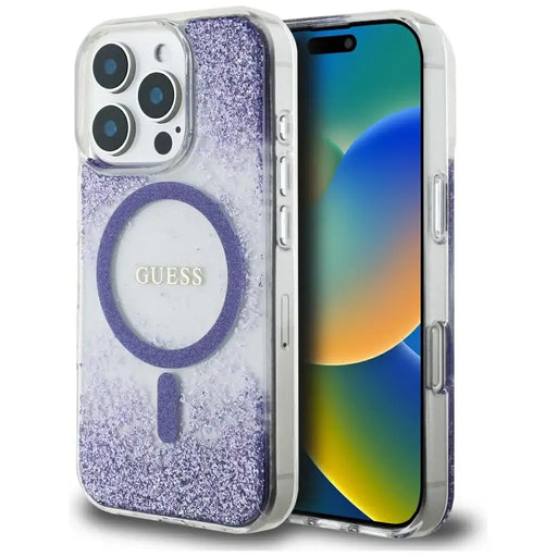 Калъф Guess HC Resin Bottom Glitter MagSafe за iPhone 16