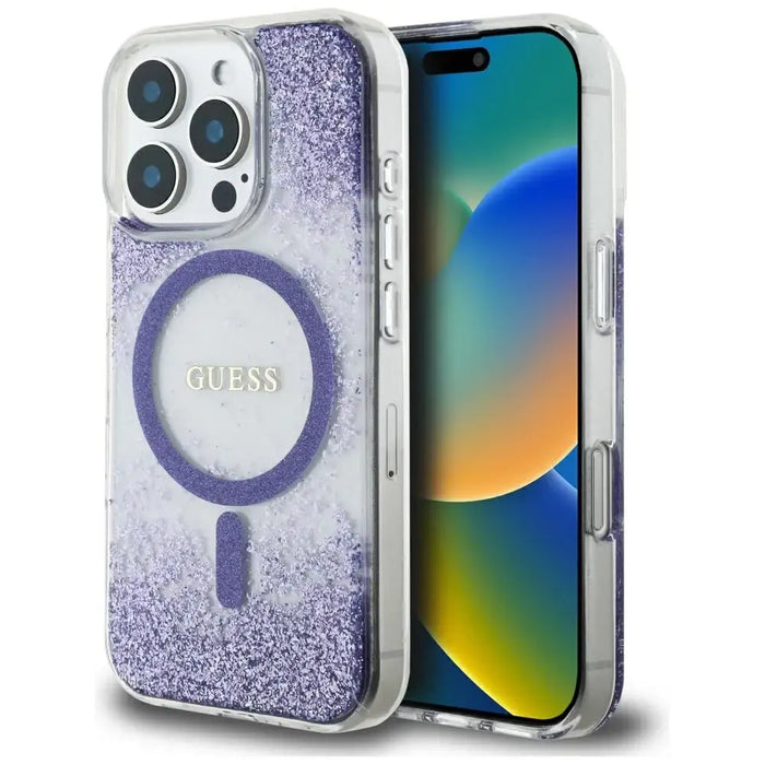 Калъф Guess HC Resin Bottom Glitter MagSafe за iPhone 16