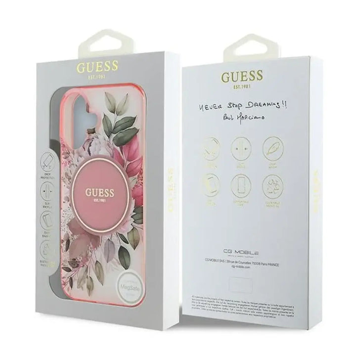 Калъф Guess IML Flower & Tonal Circle MagSafe iPhone 16