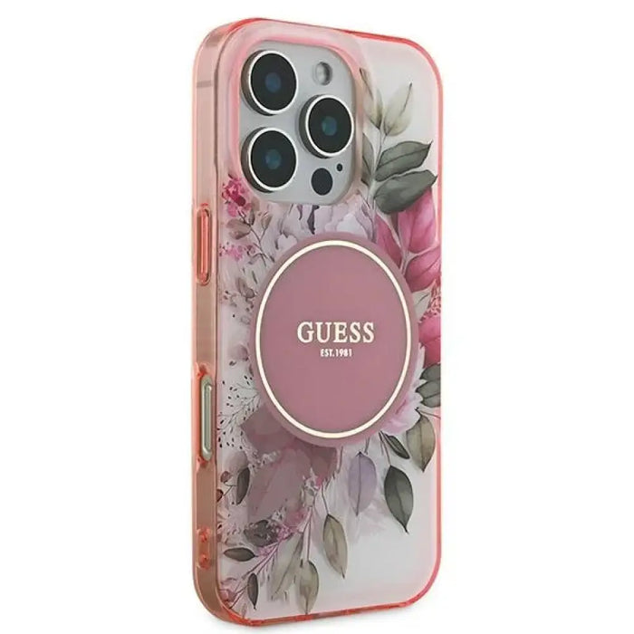 Калъф Guess IML Flower & Tonal Circle MagSafe iPhone 16 Pro