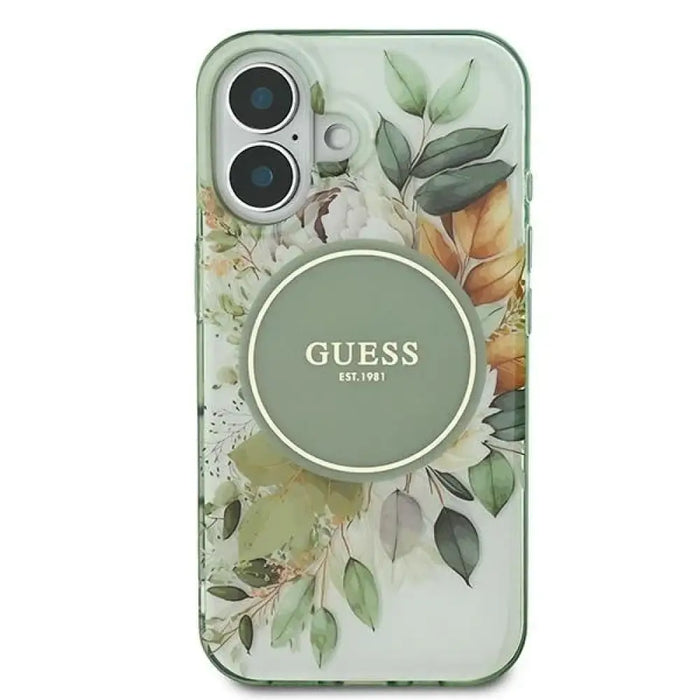 Калъф Guess IML Flower & Tonal Circle MagSafe за iPhone 16