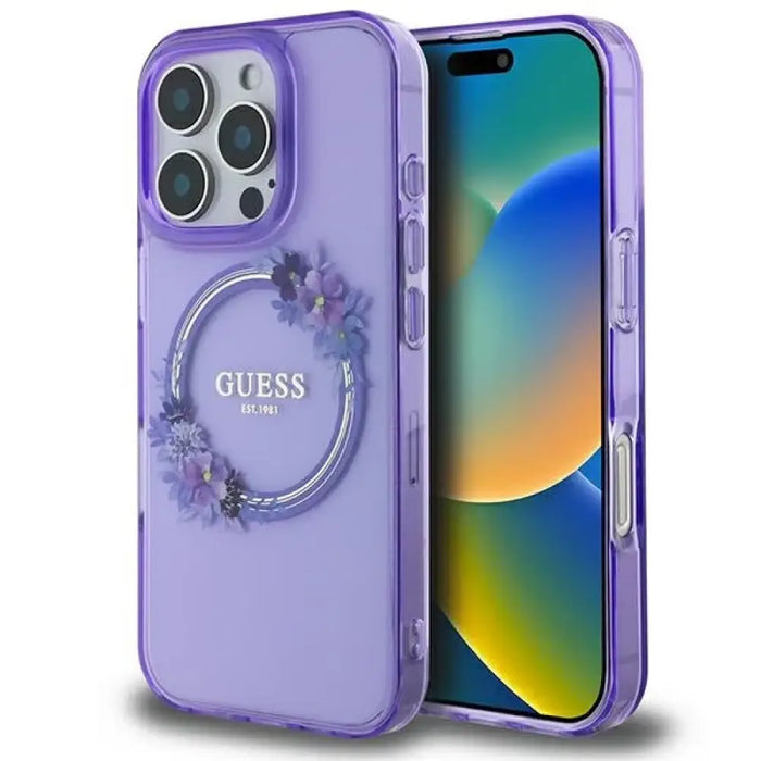 Калъф Guess IML Flowers Wreath MagSafe за iPhone 16 Pro Max