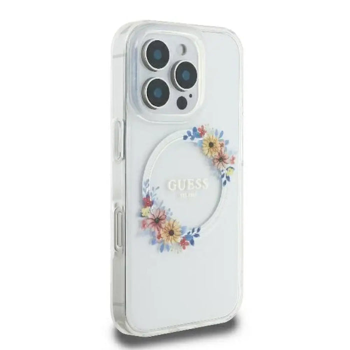 Калъф Guess IML Flowers Wreath MagSafe за iPhone 16 Pro Max