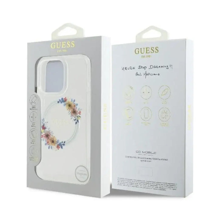 Калъф Guess IML Flowers Wreath MagSafe за iPhone 16 Pro Max