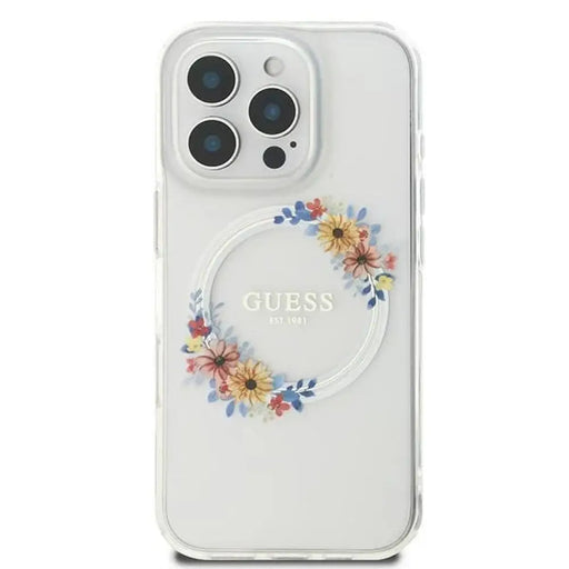 Калъф Guess IML Flowers Wreath MagSafe за iPhone 16 Pro