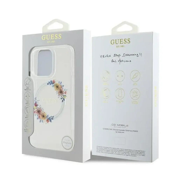 Калъф Guess IML Flowers Wreath MagSafe за iPhone 16 Pro