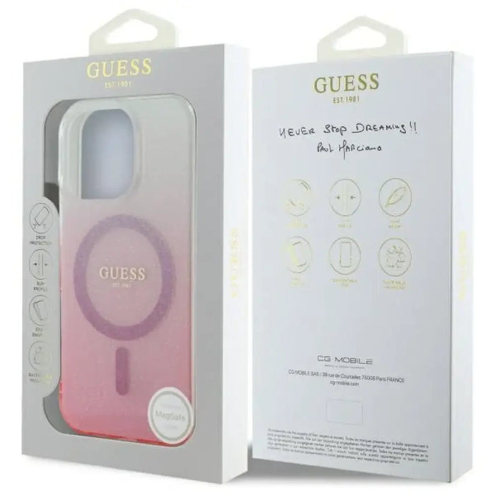 Калъф Guess IML Glitter Gradient MagSafe за iPhone 16 Pro
