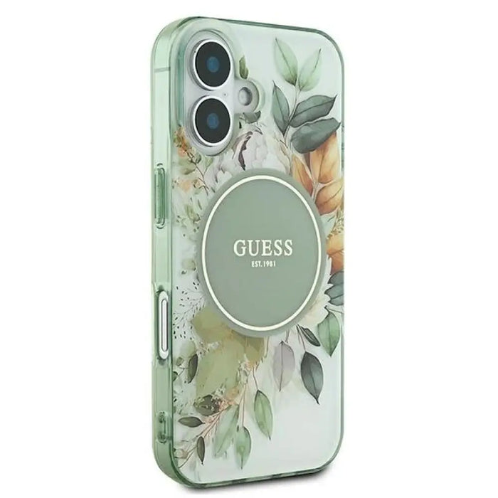 Калъф Guess IML Flower & Tonal Circle MagSafe за iPhone 16