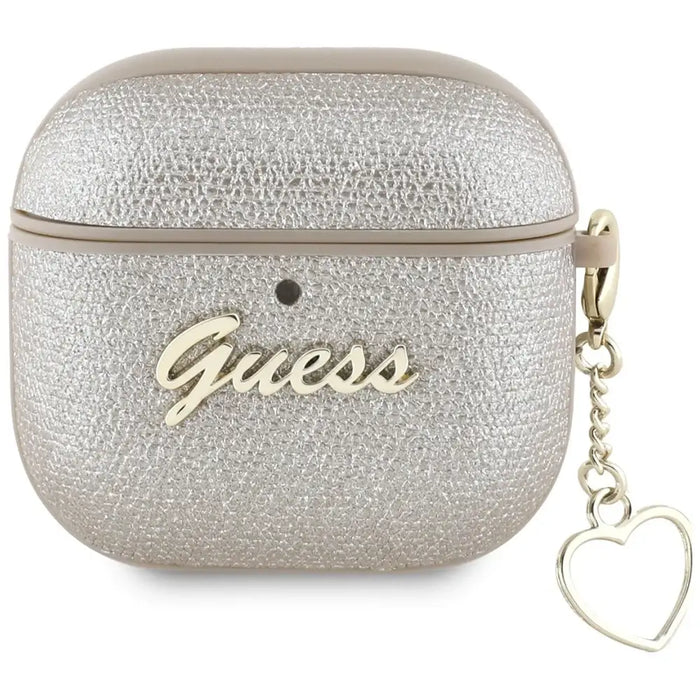 Калъф Guess Metallic Script Charm за AirPods 4 - златен