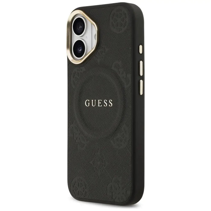 Калъф Guess Peony Hot Stamp MagSafe за iPhone 17 - черен