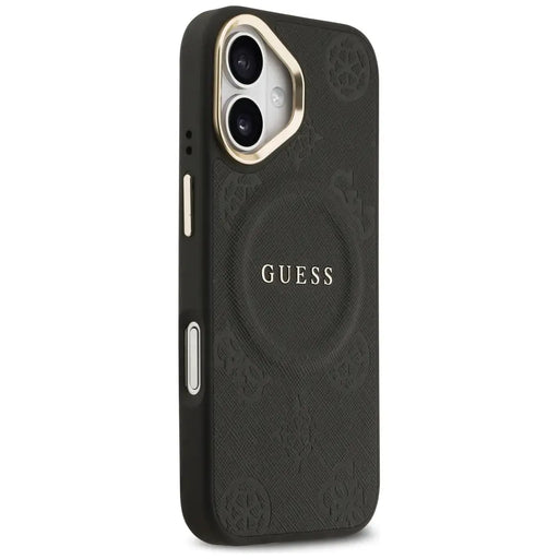Калъф Guess Peony Hot Stamp MagSafe за iPhone 17 - черен
