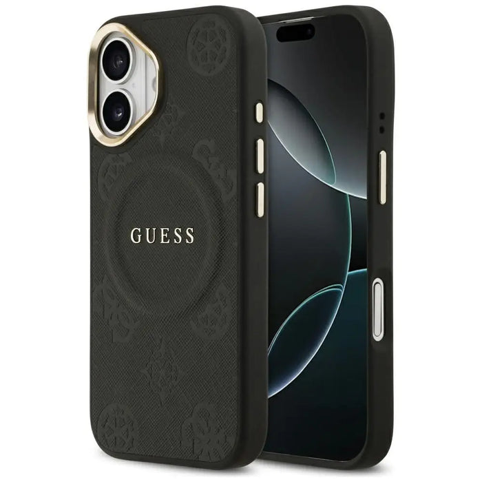 Калъф Guess Peony Hot Stamp MagSafe за iPhone 17 - черен