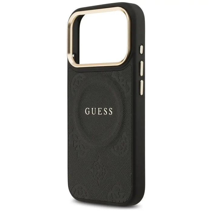 Калъф Guess Peony Hot Stamp MagSafe за iPhone 17 Pro - черен