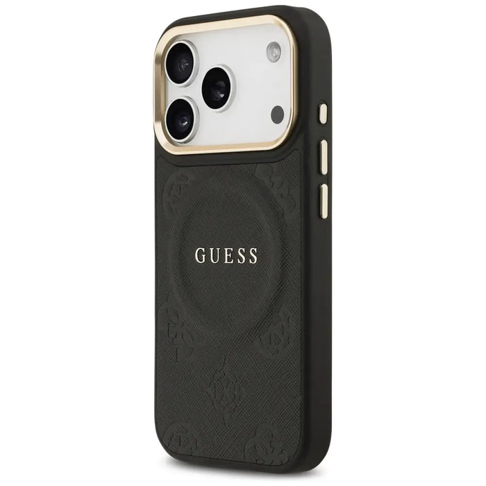 Калъф Guess Peony Hot Stamp MagSafe за iPhone 17 Pro - черен