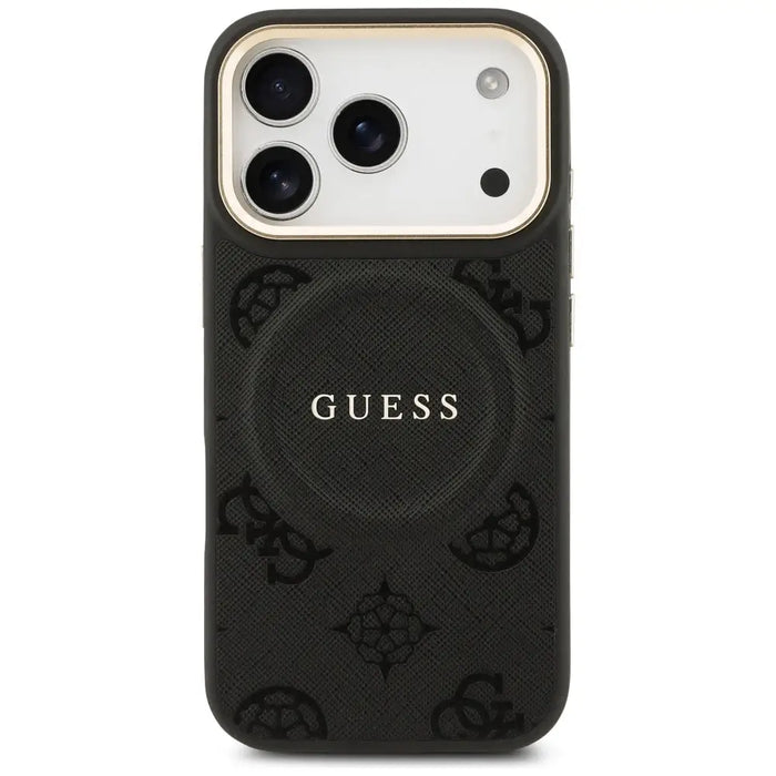 Калъф Guess Peony Hot Stamp MagSafe за iPhone 17 Pro - черен