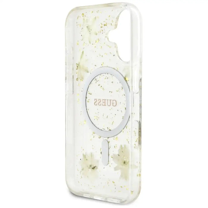 Калъф Guess Resin Flowers Glitter MagSafe за iPhone 16