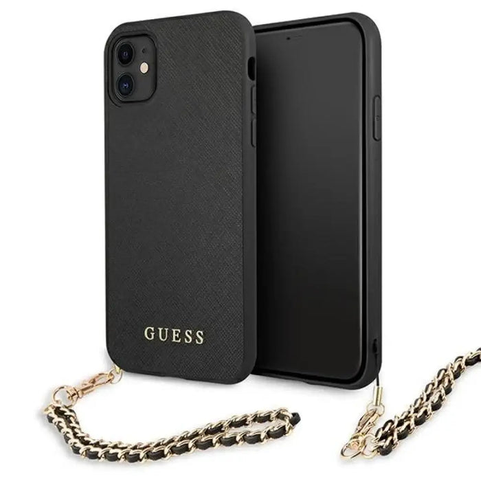 Калъф Guess Saffiano Chain за iPhone 11 6.1’’ / Xr - черен