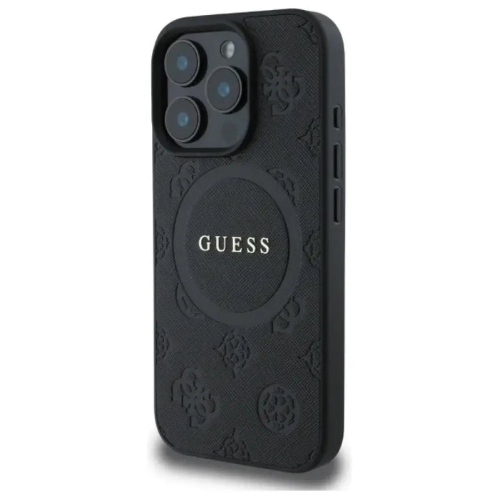 Калъф Guess Saffiano Peony Classic Logo MagSafe за iPhone