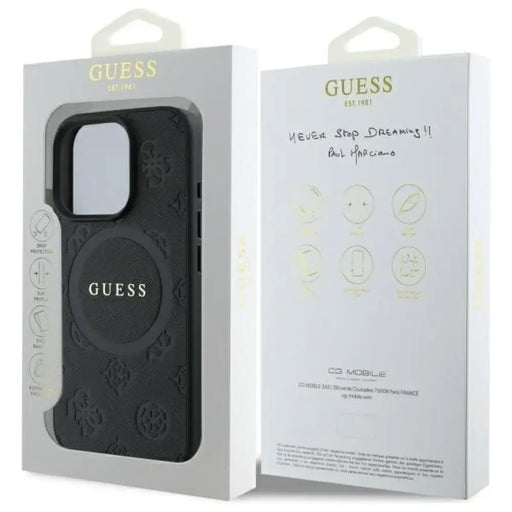 Калъф Guess Saffiano Peony Classic Logo MagSafe за iPhone