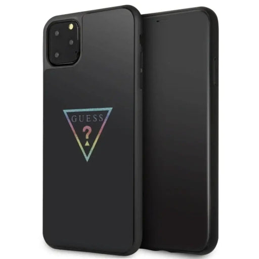 Калъф Guess Triangle Glitter iPhone 11 Pro Max - черен