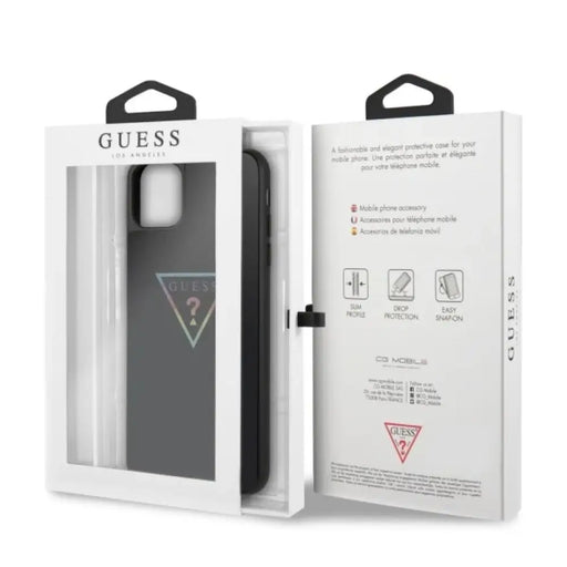 Калъф Guess Triangle Glitter iPhone 11 Pro Max - черен