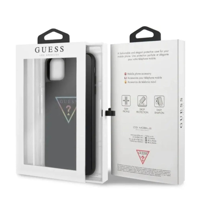 Калъф Guess Triangle Glitter iPhone 11 Pro Max - черен