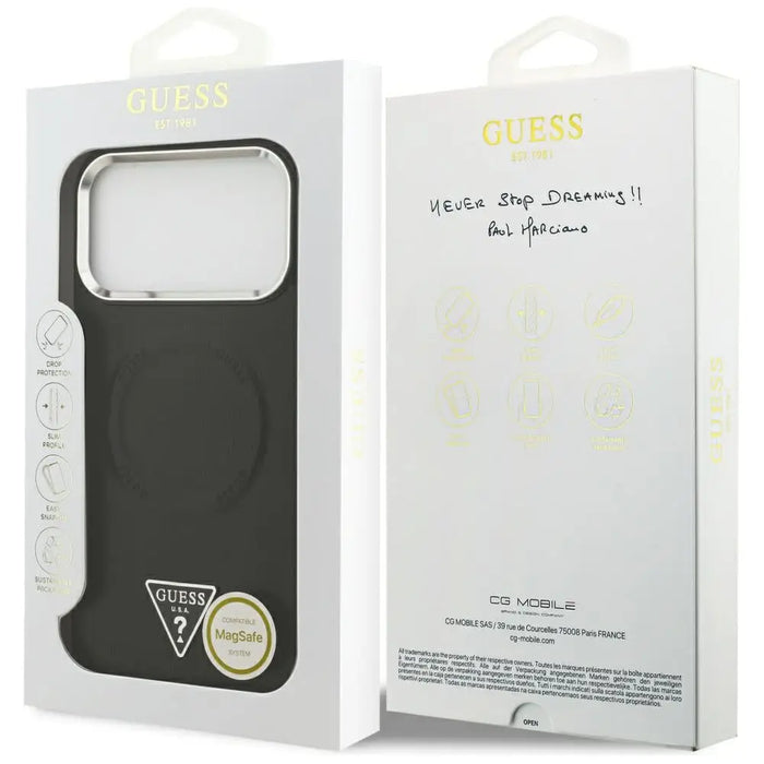 Калъф Guess Triangle Logo MagSafe за iPhone 17 Pro - черен