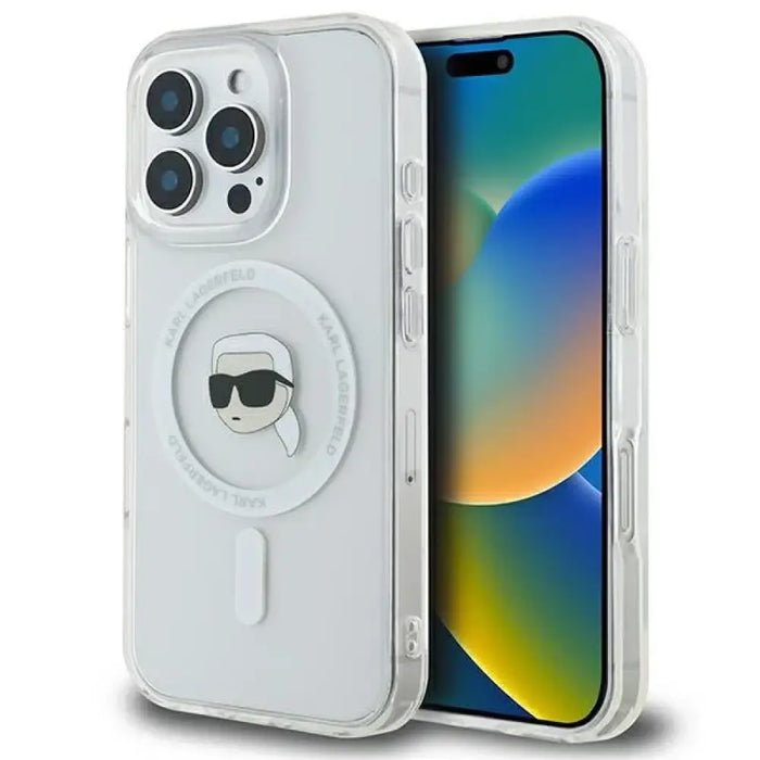 Калъф Karl Lagerfeld IML Metal Karl Head MagSafe за iPhone
