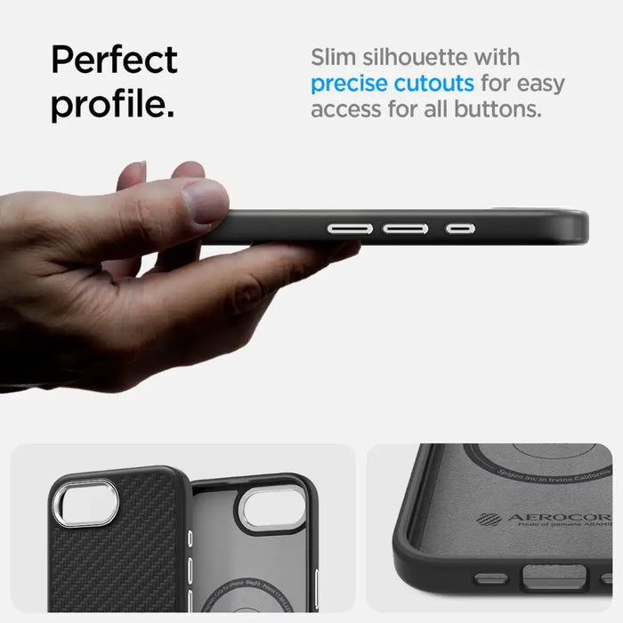 Калъф Spigen Enzo Aramid MagSafe за iPhone 16e - черен