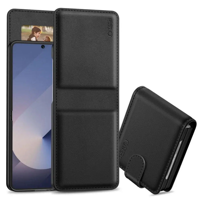 Калъф Tech-Protect Wallet за Samsung Galaxy Z Flip 7 - Черен