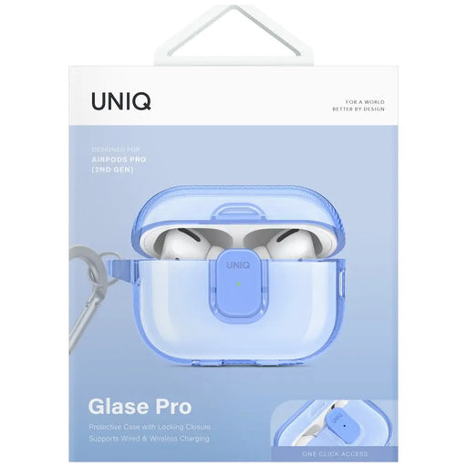 Калъф Uniq Glase Pro за AirPods Pro 2 - син