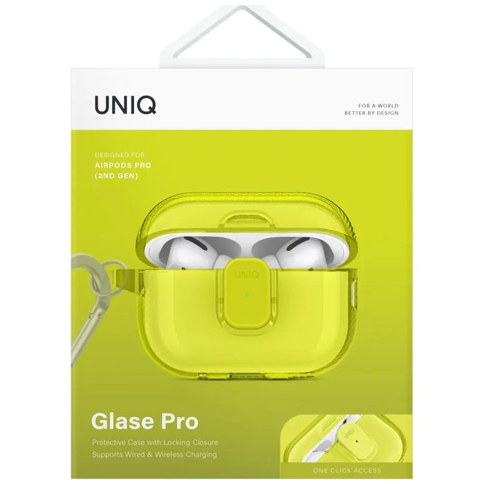 Калъф Uniq Glase Pro за AirPods Pro 2 - Жълт