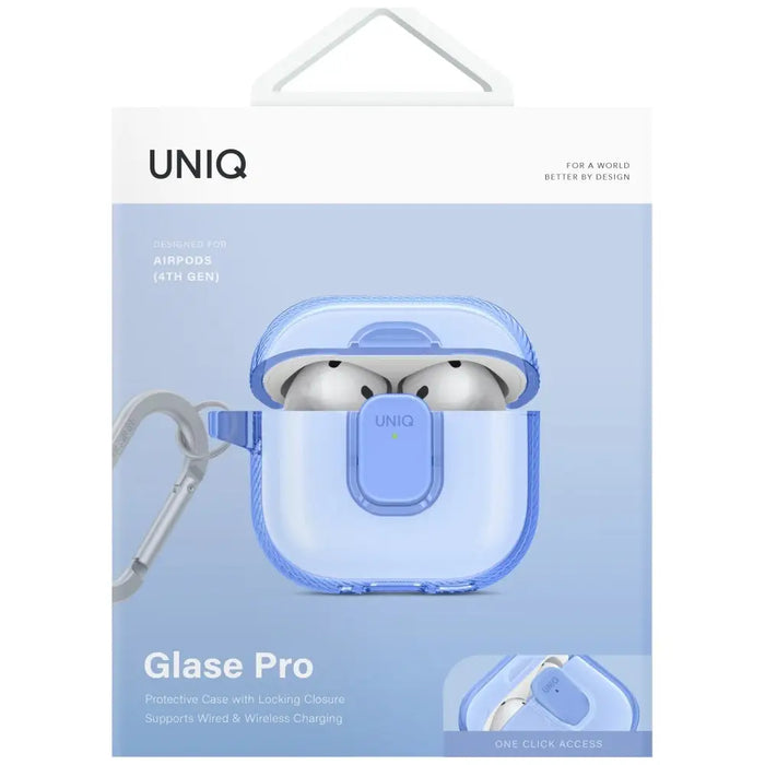 Калъф Uniq Glase Pro за AirPods 4 - син