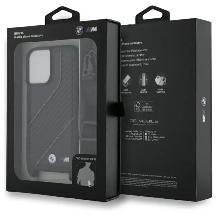 Калъф за iPhone 16 BMW M Edition Carbon Stripe & Strap