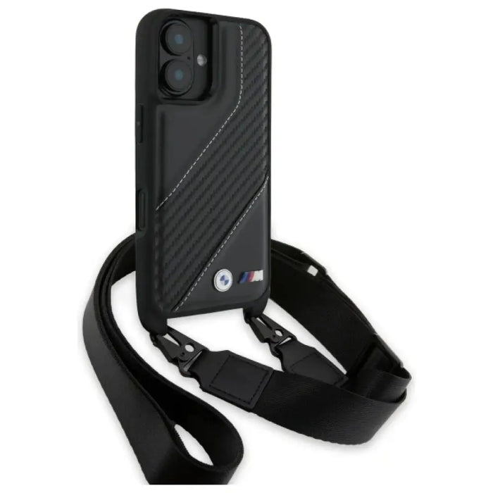 Калъф за iPhone 16 BMW M Edition Carbon Stripe & Strap