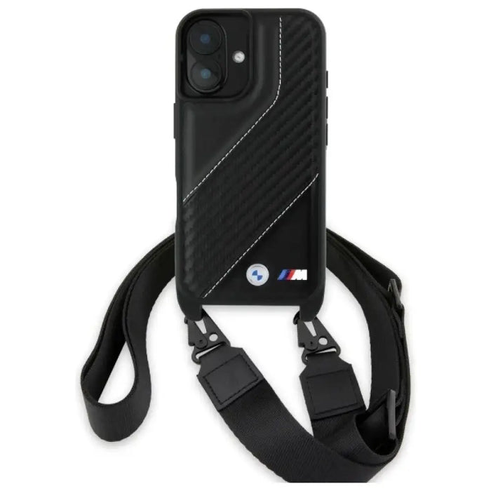 Калъф за iPhone 16 BMW M Edition Carbon Stripe & Strap