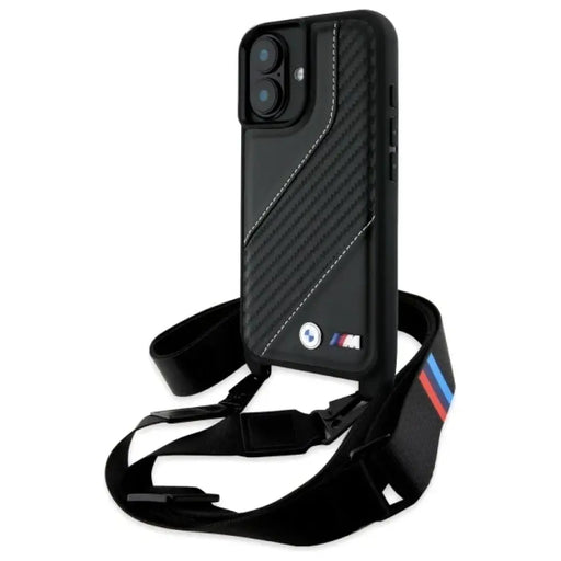 Калъф за iPhone 16 BMW M Edition Carbon Stripe & Strap