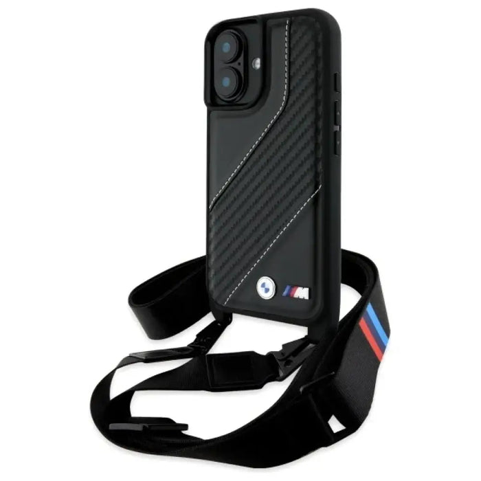 Калъф за iPhone 16 BMW M Edition Carbon Stripe & Strap