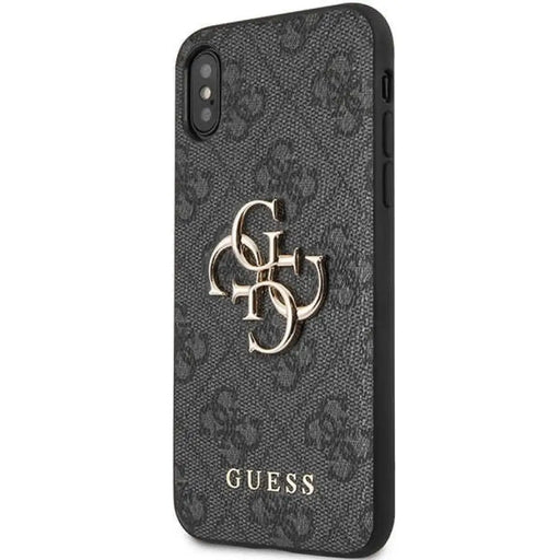 Калъф Guess 4G с голямо метално лого за iPhone X/XS - сив