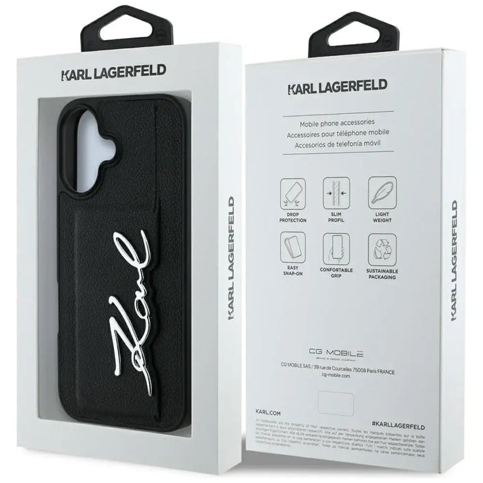 Калъф Karl Lagerfeld HC Grained PU Cardslot Metal Signature