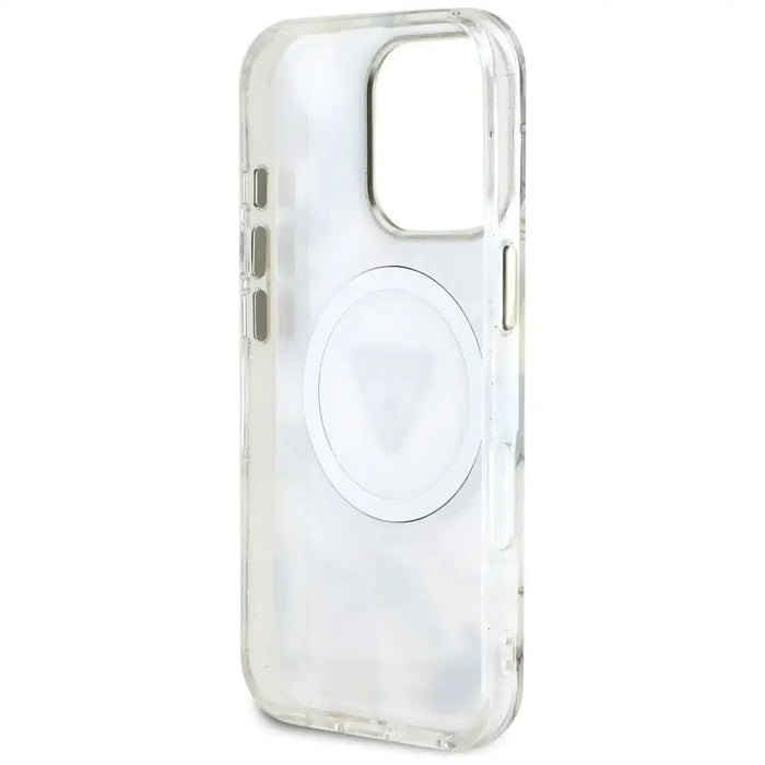 Калъф Guess Glitter Flowers Triangle Buttons MagSafe Case