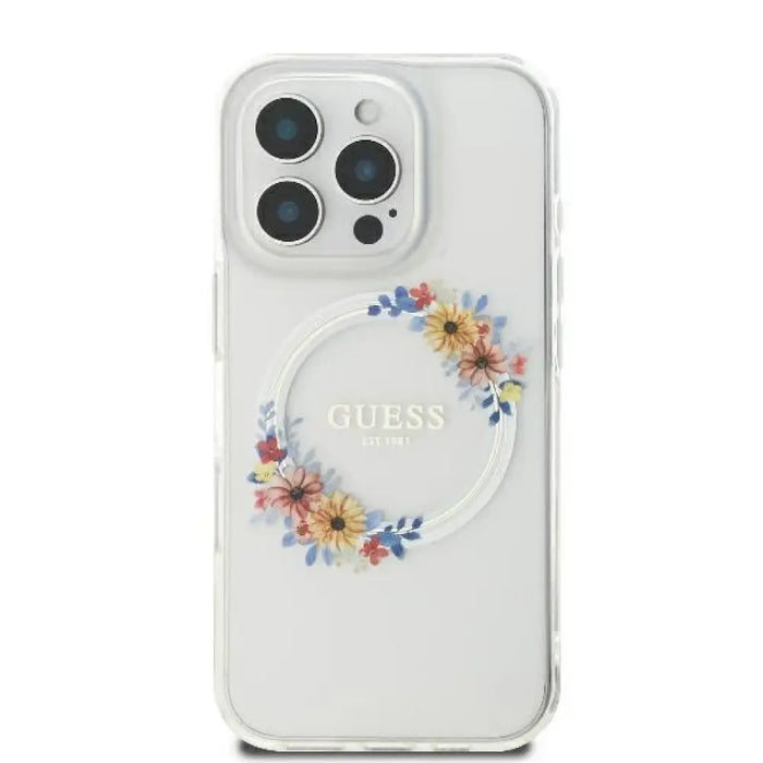 Калъф Guess IML Flowers Wreath MagSafe за iPhone 16 Pro Max