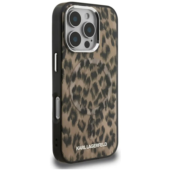 Karl Lagerfeld IML Leopard Pattern MagSafe Case за iPhone