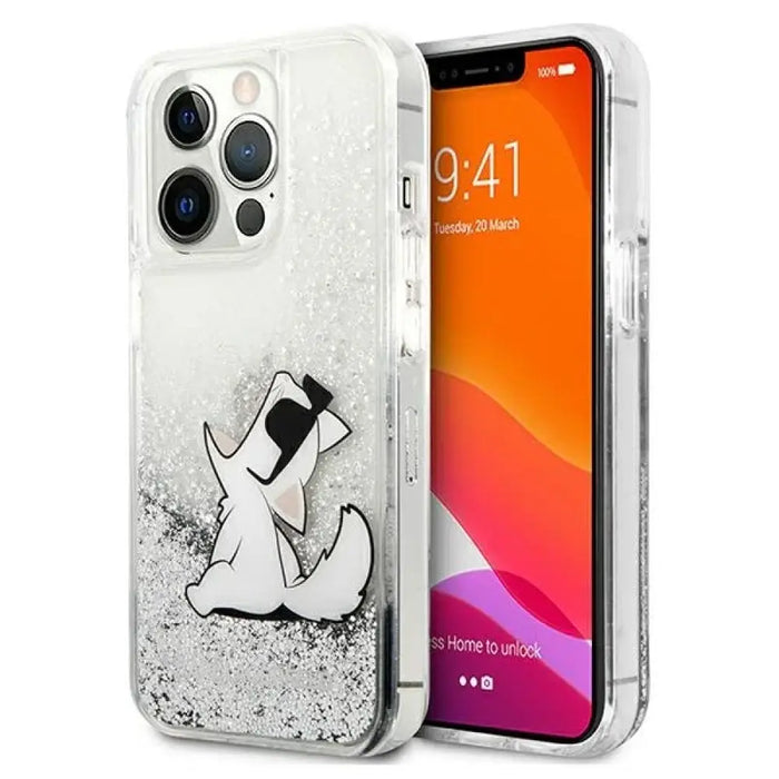 Karl Lagerfeld Liquid Glitter Choupette Fun case за iPhone
