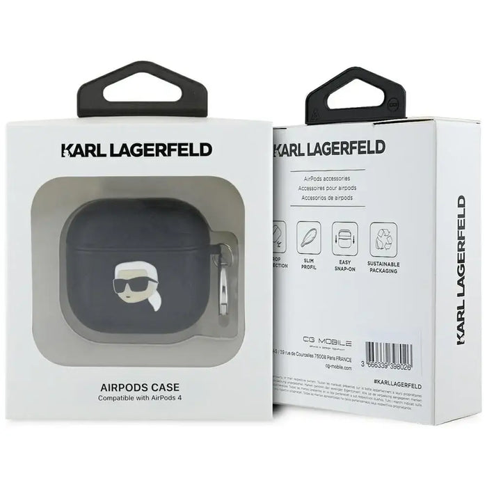 Karl Lagerfeld Monogram Karl Head Case за AirPods 4 - черен