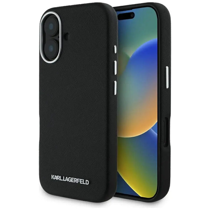 Karl Lagerfeld Saffiano Full Wrapped Elongated Metal Logo