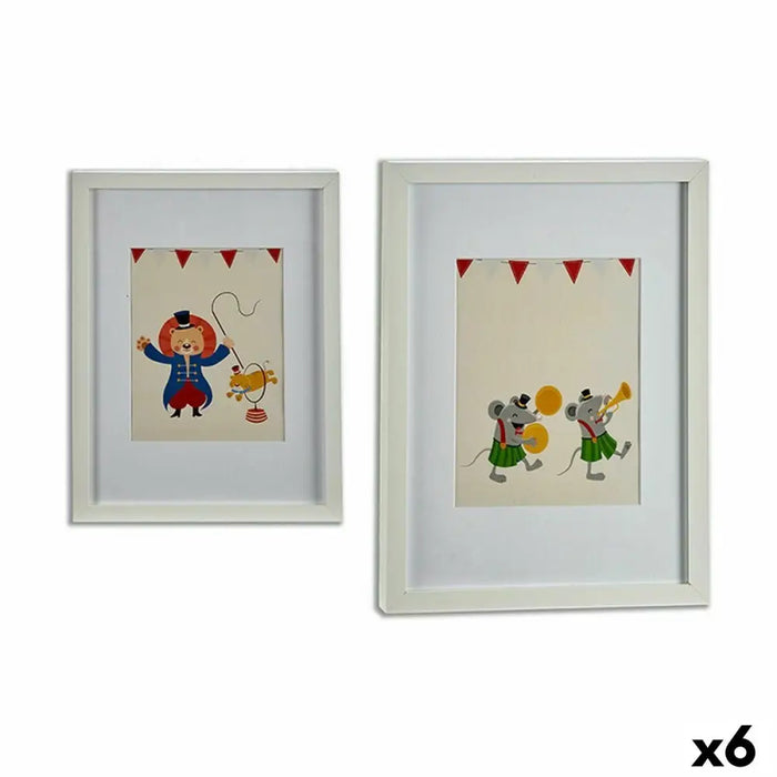 Картина Gift Decor 77519 77519 Бял Многоцветен Дървен Цирк