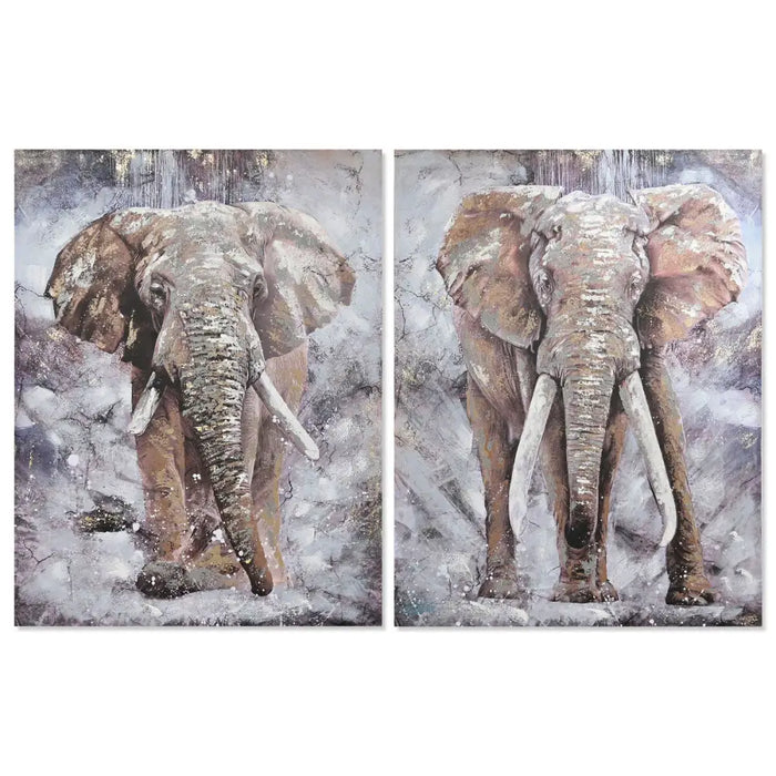 Картина Home ESPRIT Слон Колониален 90 x 3 x 120 cm (2 броя)