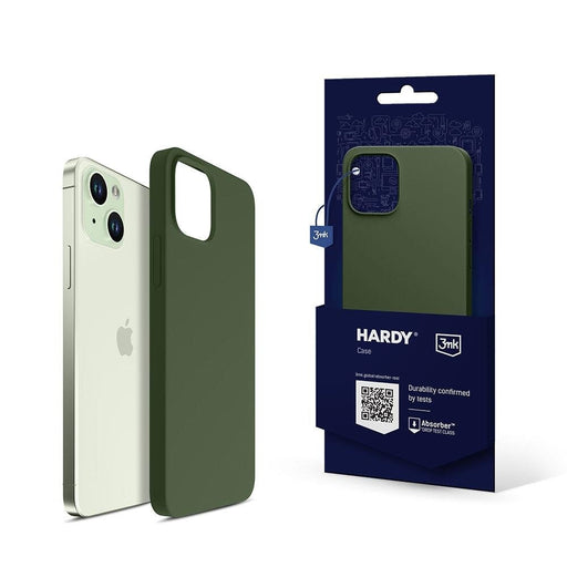 Кейс 3mk Hardy Silicone MagCase за Apple iPhone 15 зелен