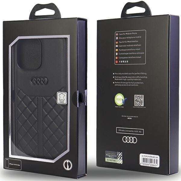 Кейс Audi Genuine Leather за iPhone 14 Pro Max 6.7 черен